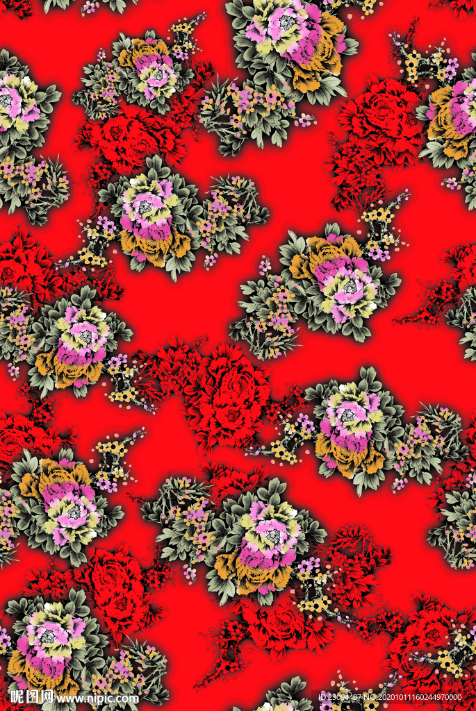 大牌女装印花乱花