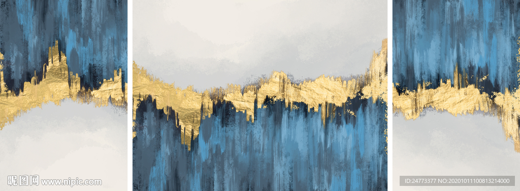 抽象金箔油画晶瓷画