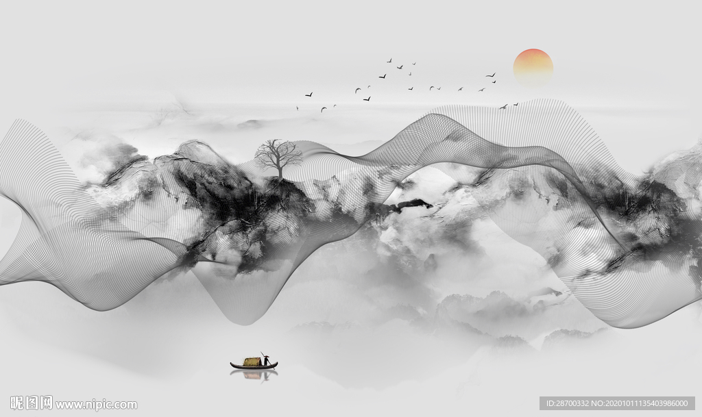 水墨山水画