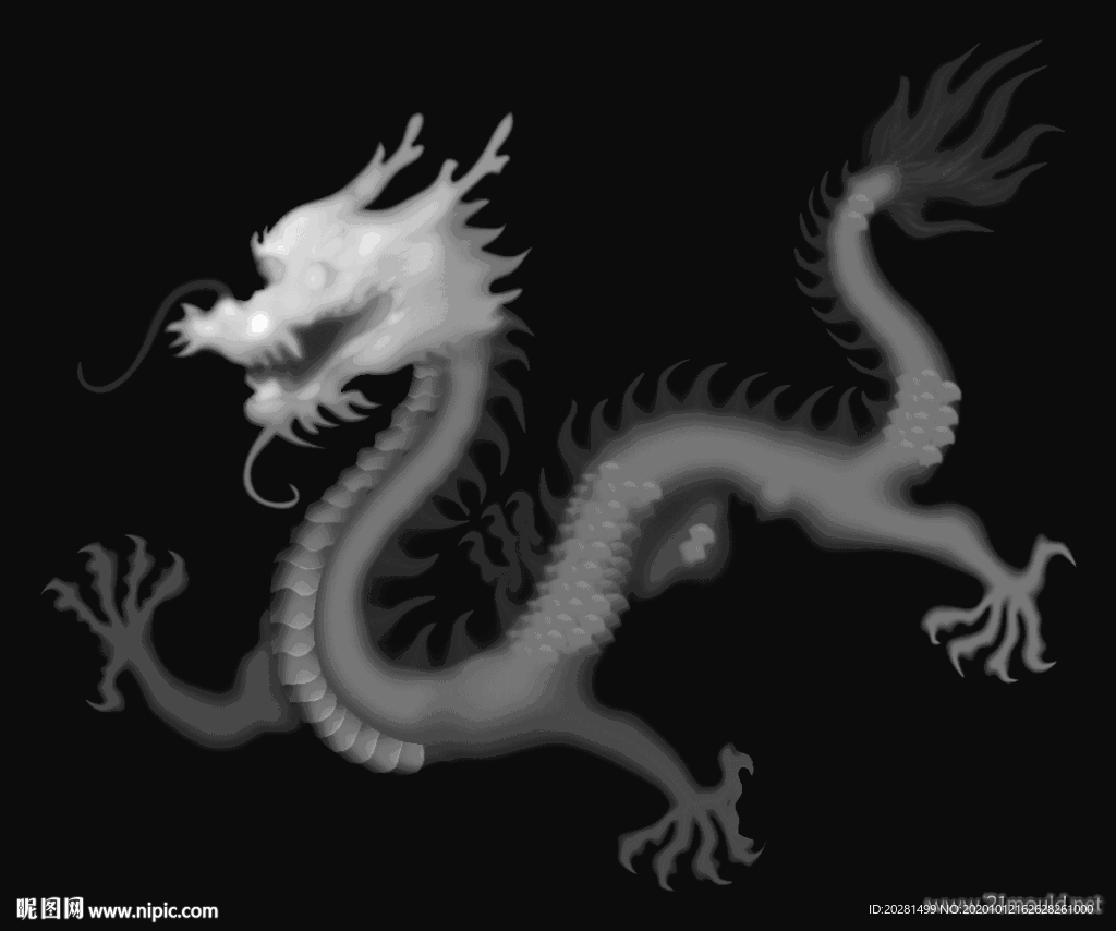 龙灰度图