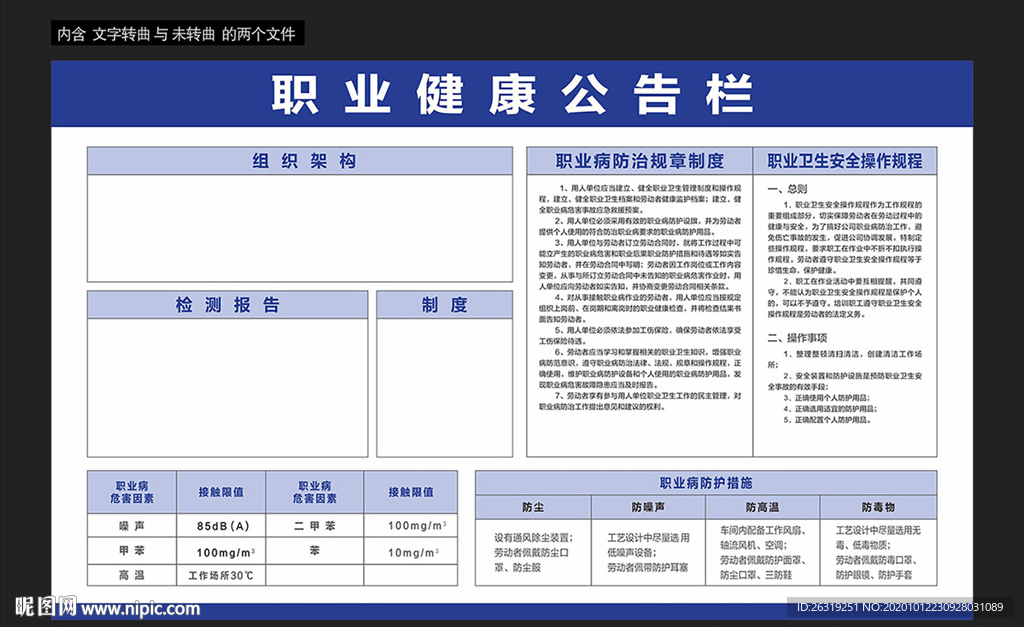 职业健康公告栏