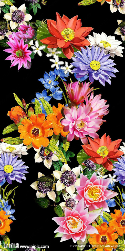 黑底花