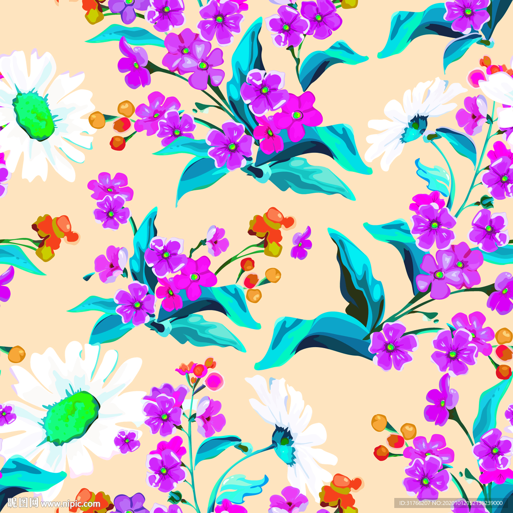 手绘花背景 菊花