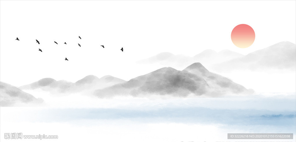水墨山背景