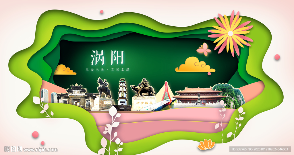 涡阳绿色生态宜居自然城市海报