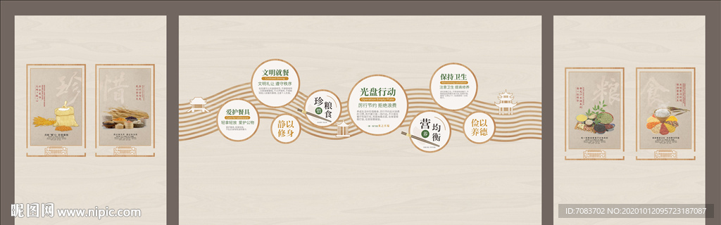 食堂文化背景墙