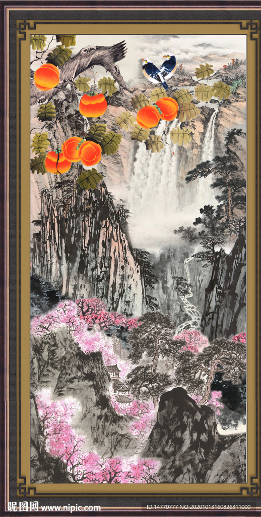 竖幅山水画