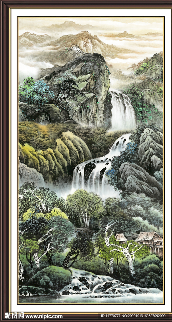 竖幅山水画
