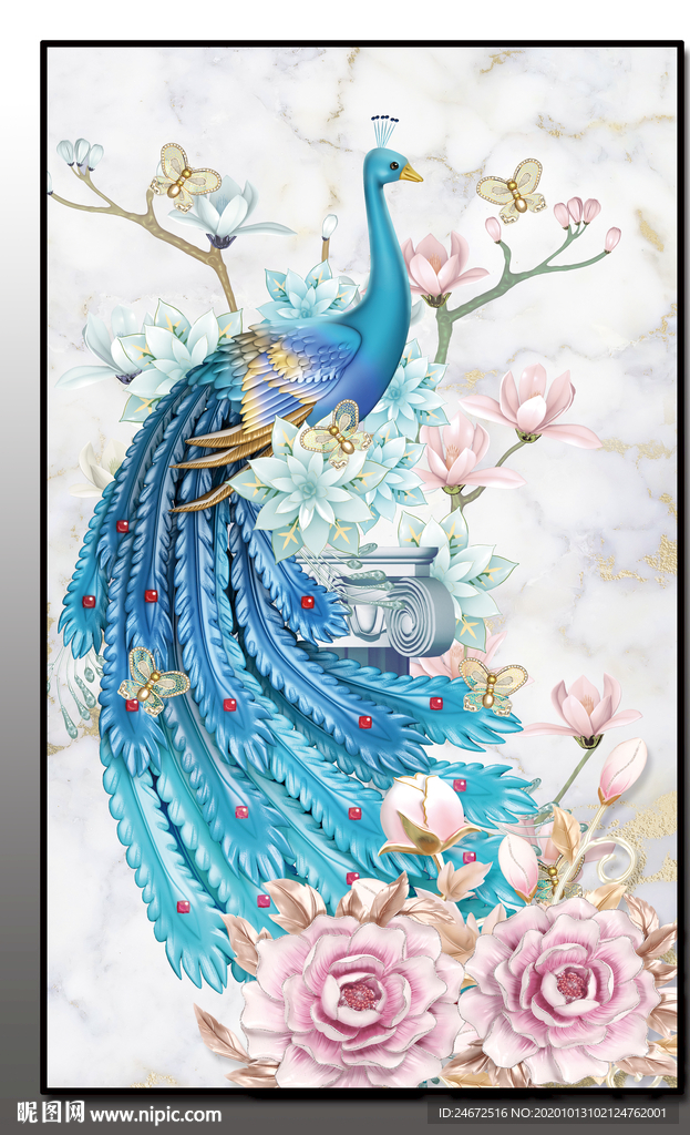 孔雀图 孔雀装饰画