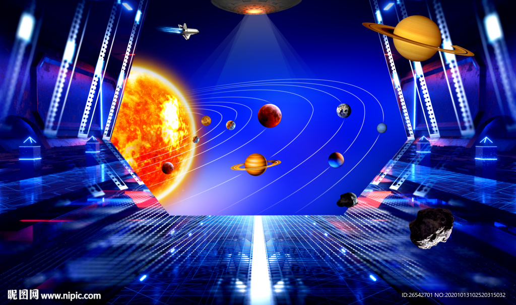 宇宙星空星球银河3D立体画