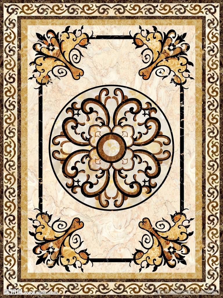 大理石欧式花纹拼花地板