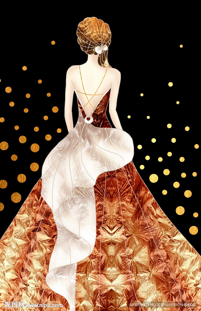 珐琅彩美女装饰画