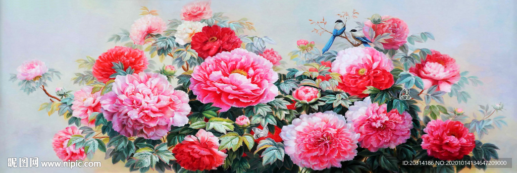 牡丹花油画