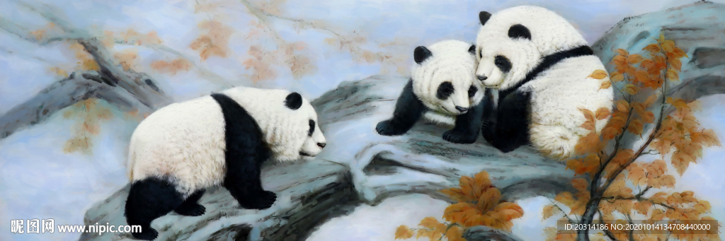 大熊猫油画