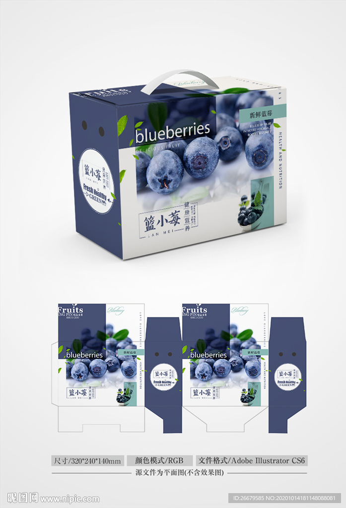 蓝莓包装设计 平面图