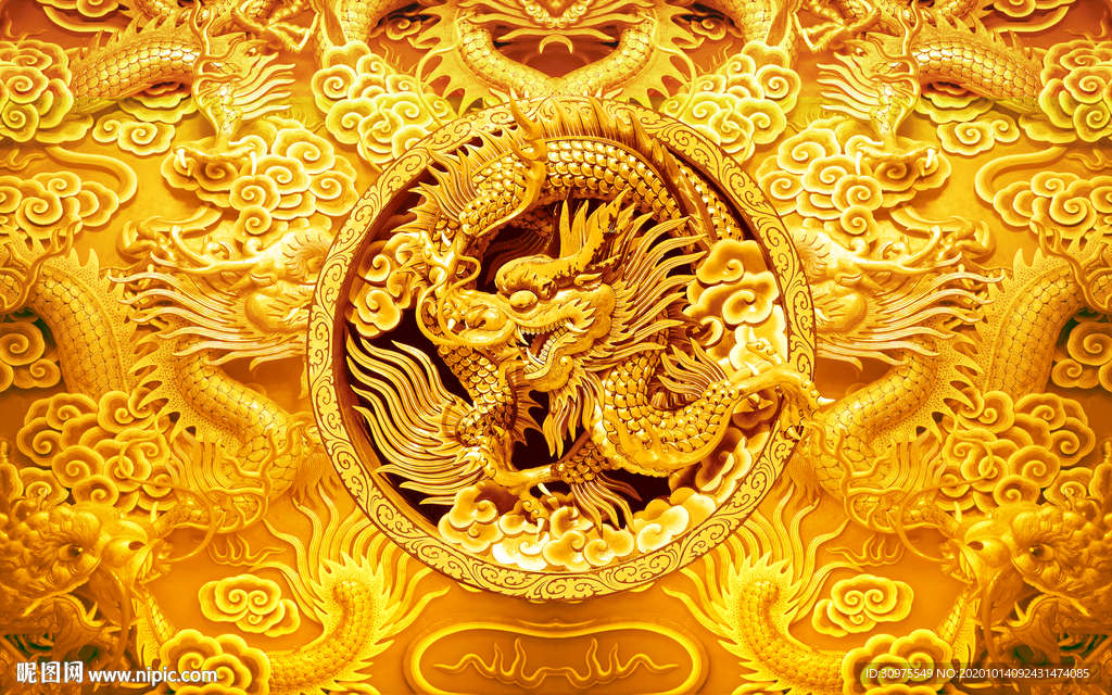 3D立体浮雕龙纹
