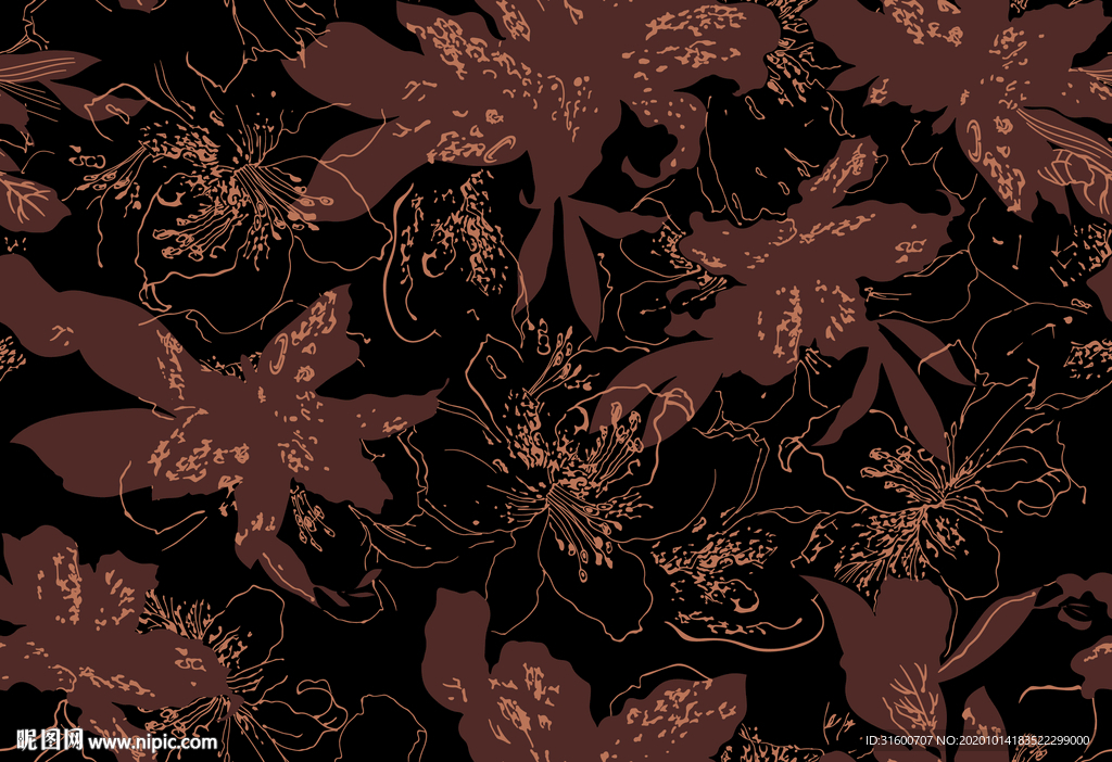 个性线条抽象花