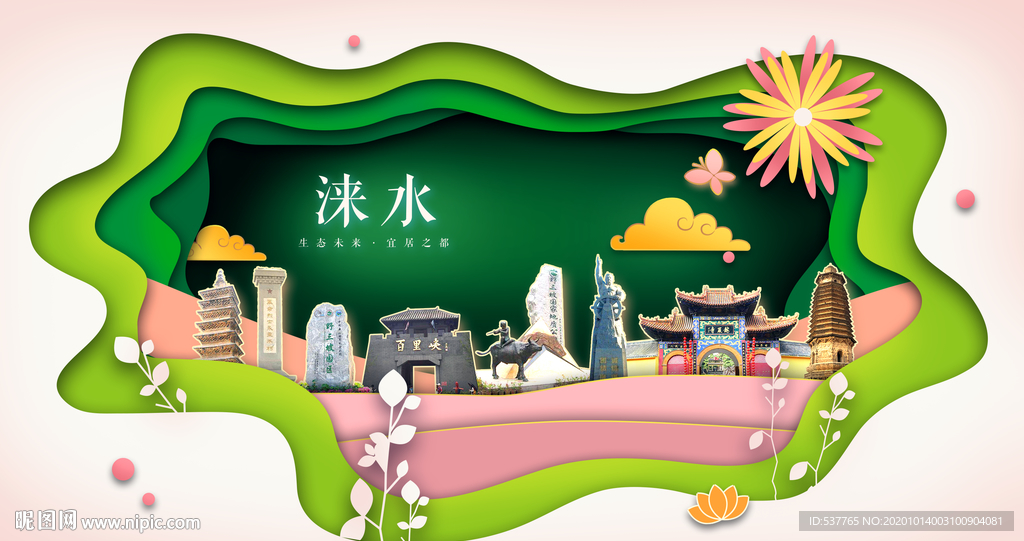 涞水绿色生态宜居自然城市海报