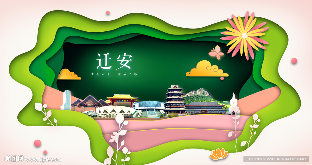 迁安绿色生态宜居自然城市海报