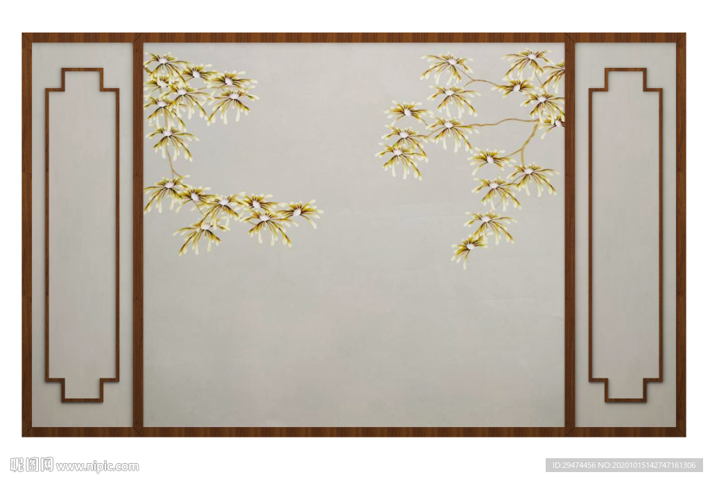 新中式电视背景墙