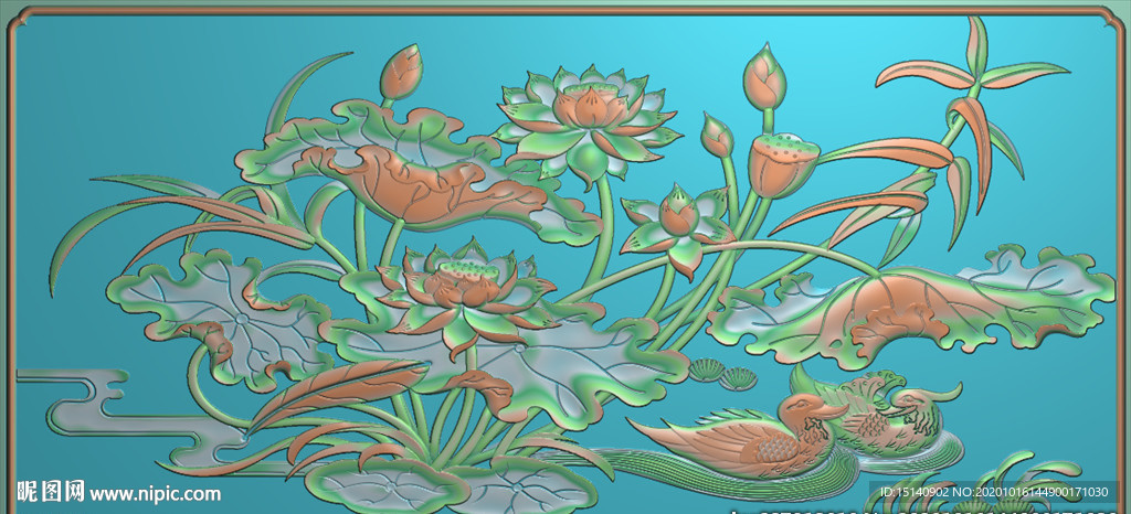 精雕图 荷花
