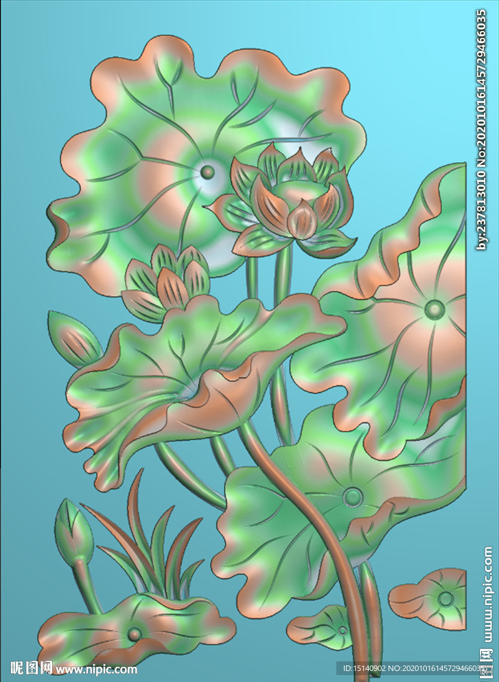 精雕图 荷花