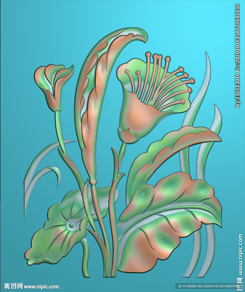 精雕图 花草动物