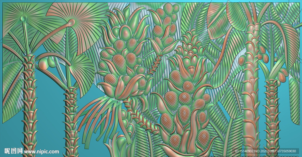 精雕图 花草动物