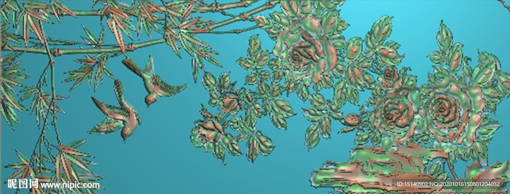 精雕图 花草动物