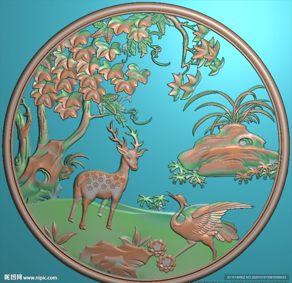 精雕图 花草动物