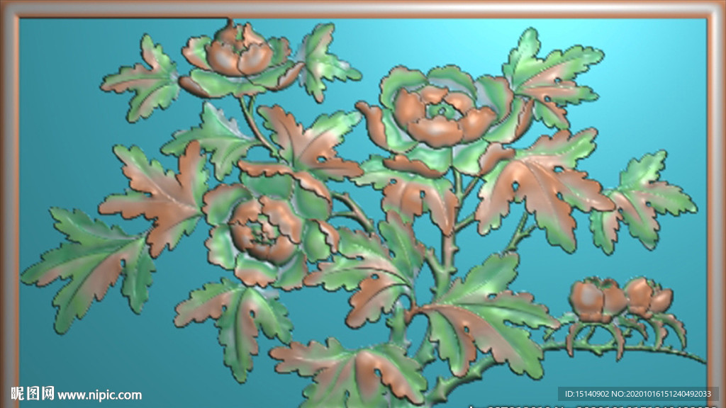 精雕图 花草动物