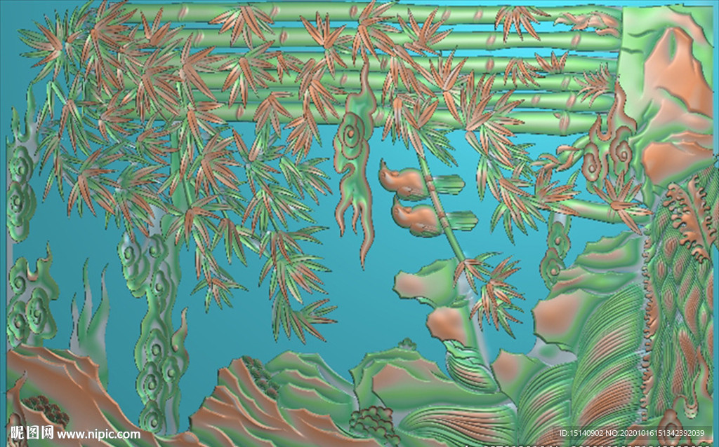 精雕图 花草动物