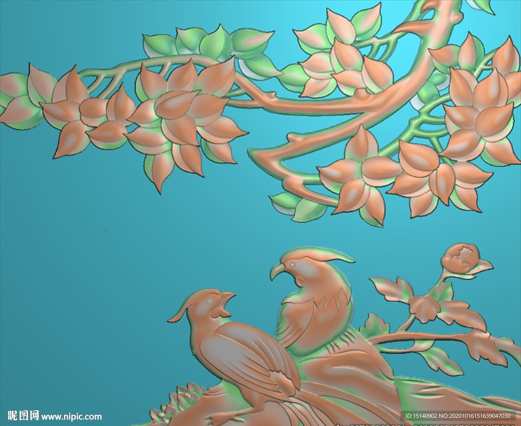 精雕图 花草动物