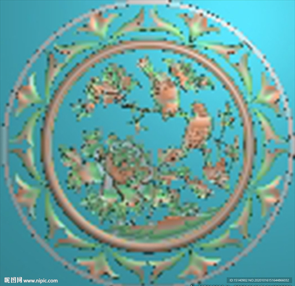 精雕图 花草动物