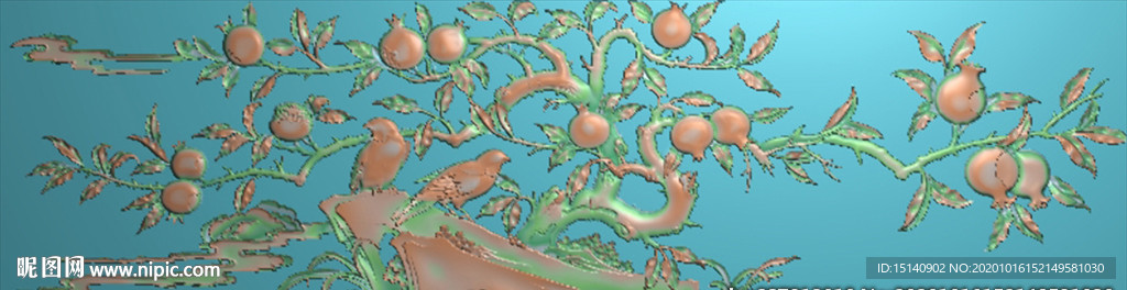 精雕图 花草动物