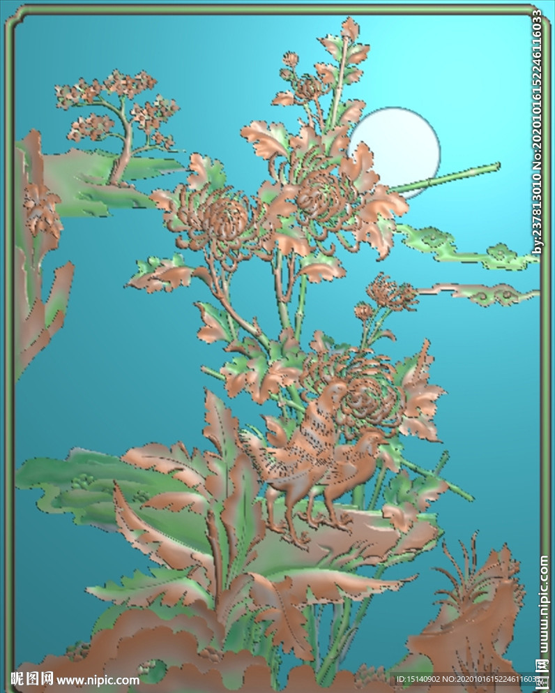 精雕图 花草动物