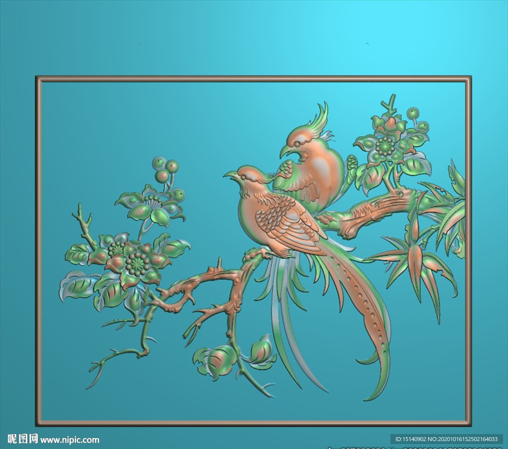 精雕图  花草动物