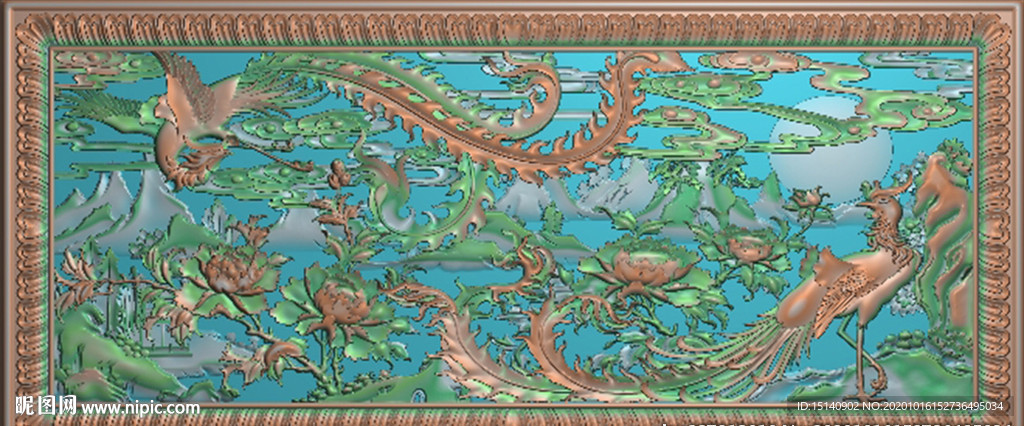 精雕图 花草动物