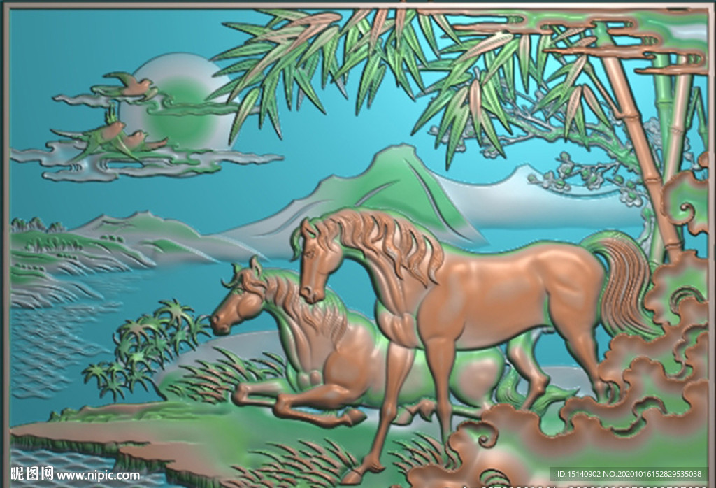 精雕图 花草动物