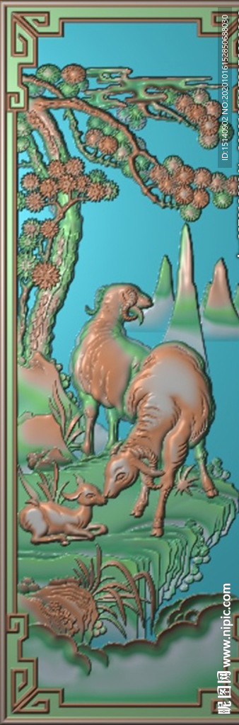 精雕图 花草动物