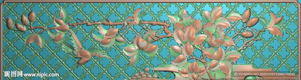 精雕图 花草动物