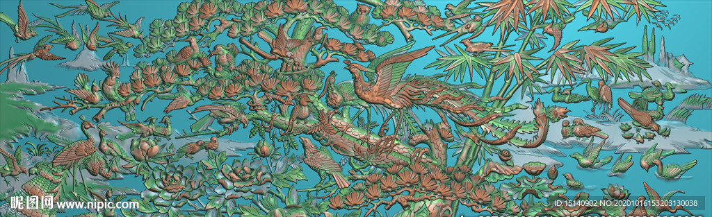 精雕图 花草动物