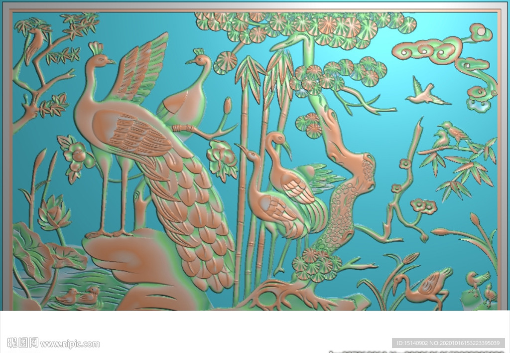 精雕图 花草动物