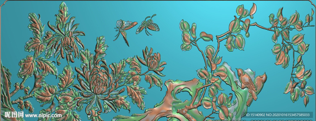 精雕图 花草动物