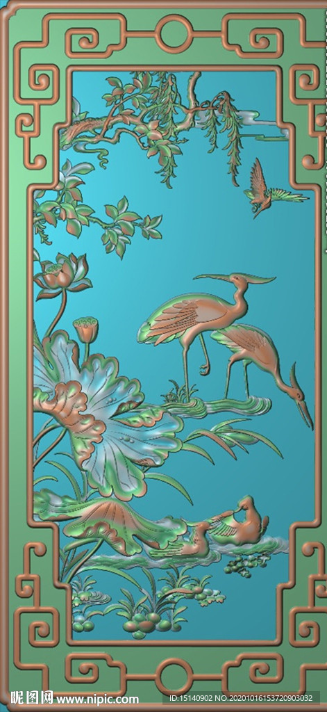 精雕图 花草动物