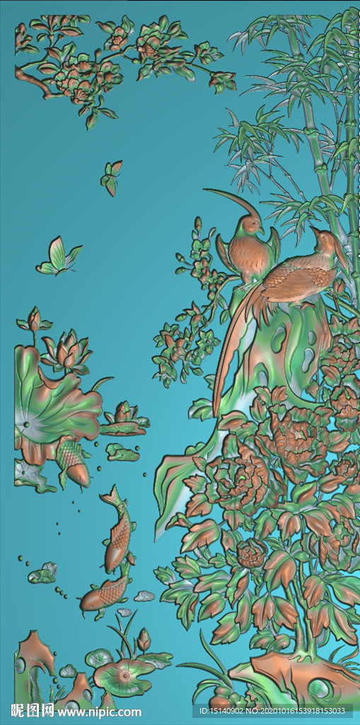 精雕图 花草动物