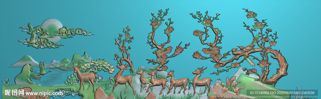 精雕图 花草动物