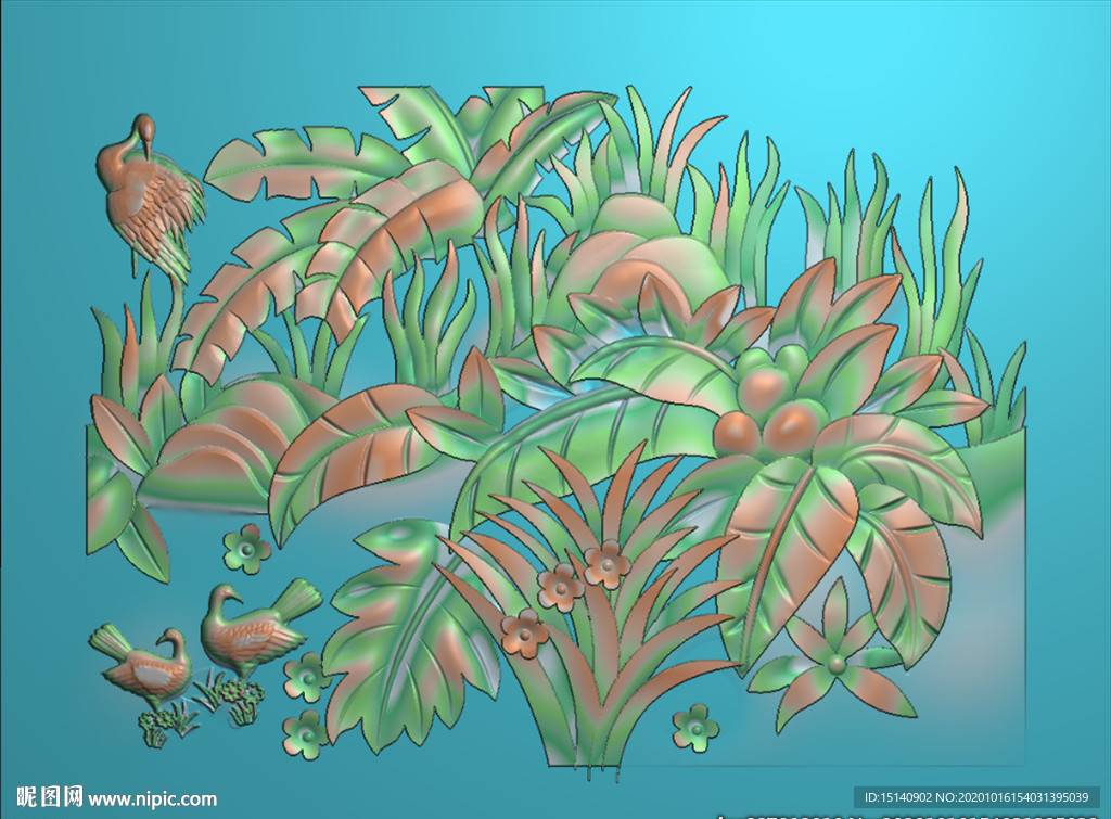 精雕图 花草动物