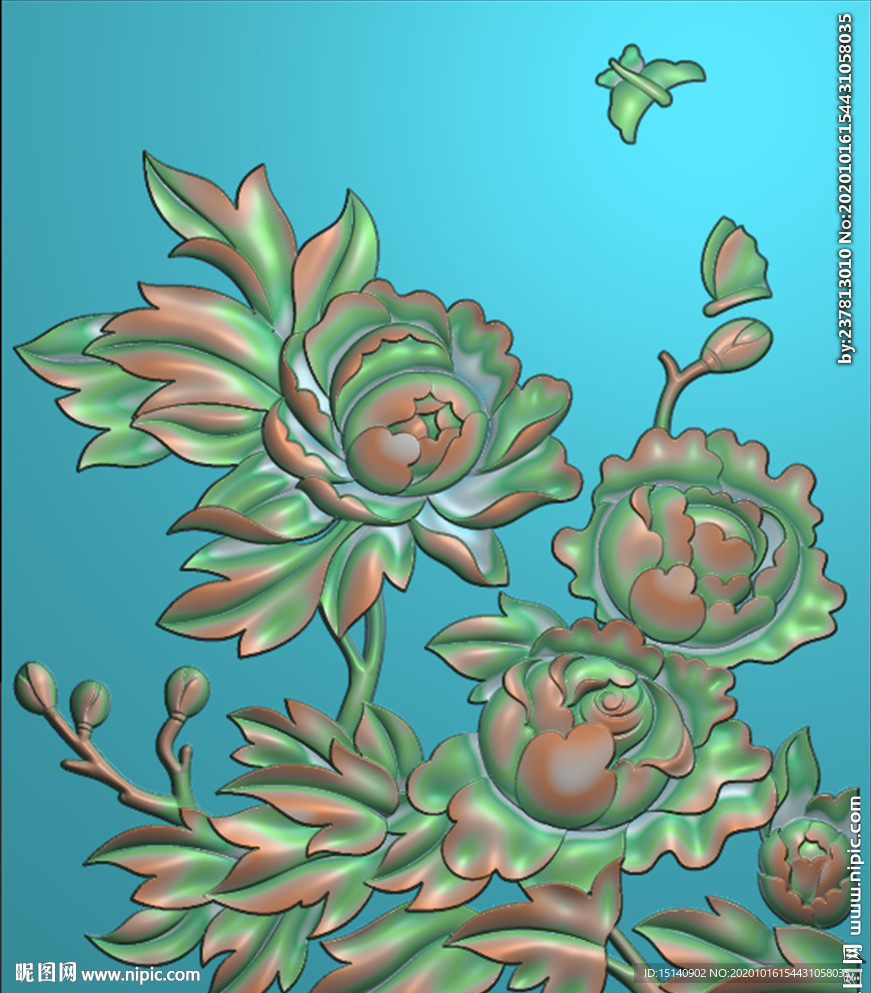 精雕图 花草动物