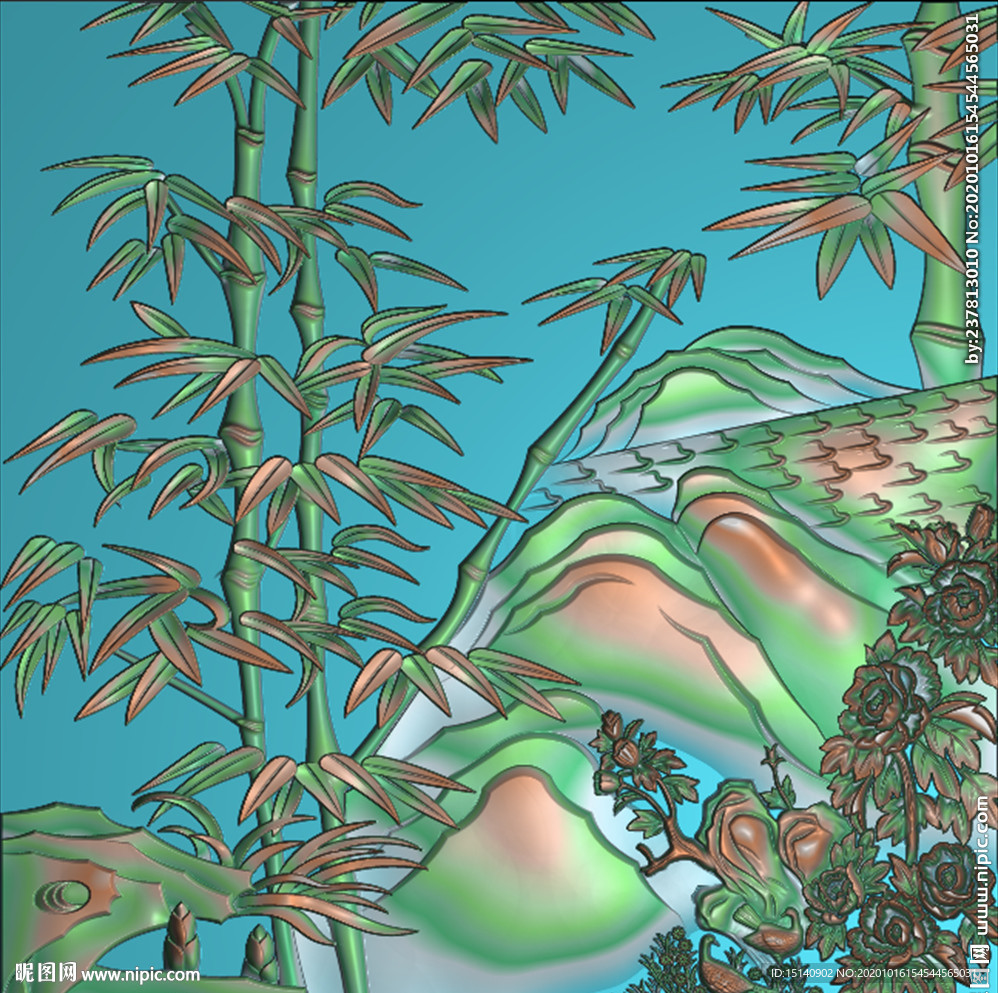 精雕图 花草动物